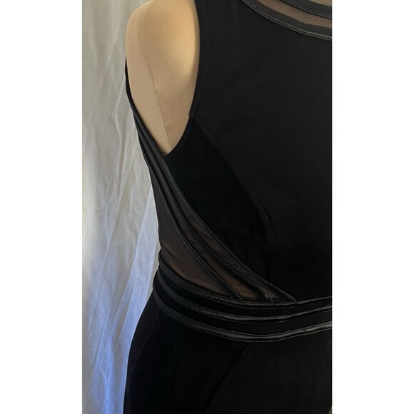 Tadashi Shoji Black Mesh Panel Evening Gown Elegant Formal Dress S - Picture 8 of 16